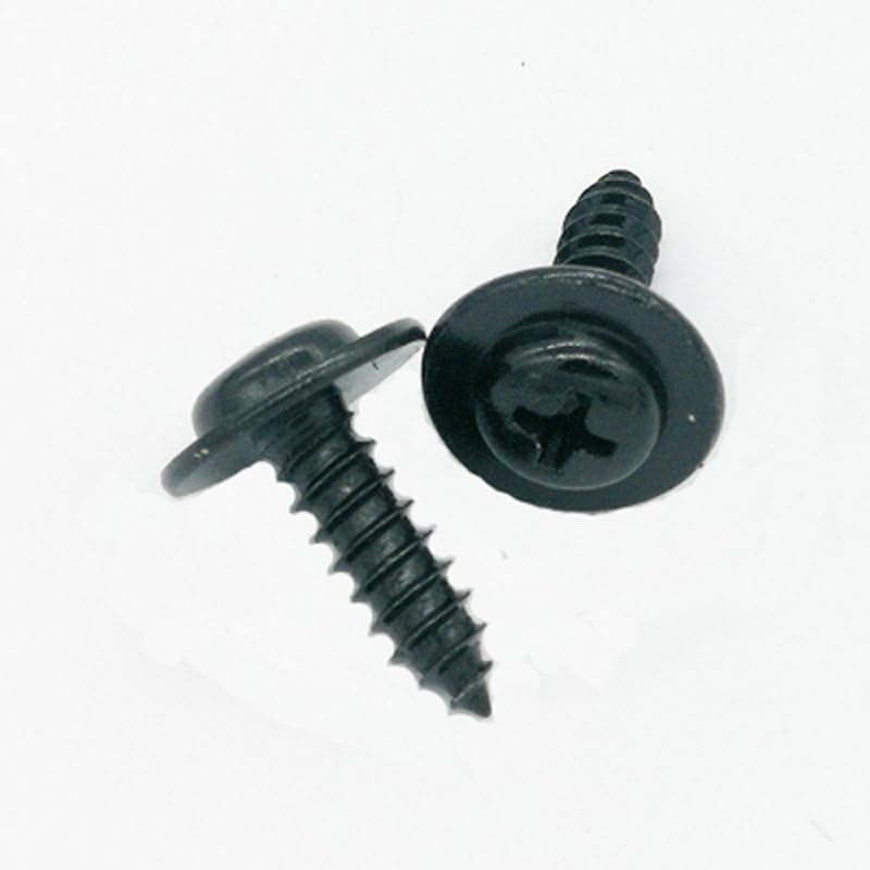 M4.8 M4.2 Phillips Screw Pan Head with Pad Bolts Cross Self-Tapping Screw Black 12/16mm Length - (Thread Diameter: M4.2x12mm(30pcs))