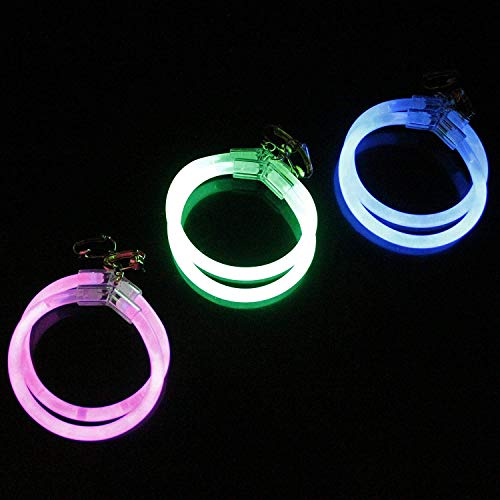 Fun Central - 6 Pack - 2.5 Inch Glow Hoop Earrings In Assorted Colors | In Bulk | 4Th Of July Party Accessories Sensory Party Favors Cosplay Rave Parties Edm Concerts Glow Parties #TOP1