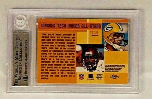 Miniatura 2 de Michael Vick Signed 2001 Topps Combos Chrome #TC13 Rookie Card Beckett Auto Slab - Football Slabbed Rookie Cards