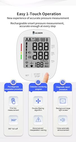Balson Automatic Digital Blood Pressure Monitor for Upper Arm | Large LED Display | Dual User 2×120 Memory | Irregular Heartbeat Detection | One-Touch Operation | Adjustable Cuff 22-42cm | Home BP Machine with 1 Year Warranty (350) 6 41HWCRpnGUL