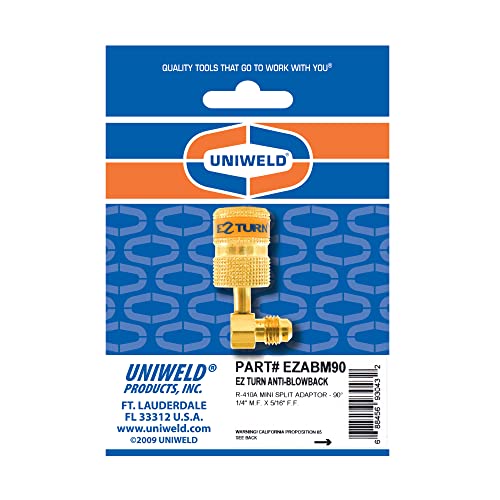 Adaptador R410a mini split conector manguera de carga 1/4 a 5/16 Uniweld EZABM90 3