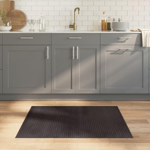 Frdhee Alfombra de pasillo de piel de oveja, alfombra de salón, rectangular, marrón oscuro, 80 x 100 cm, bambú, adecuada para sala de estar, dormitorio, uso versátil, diseño moderno