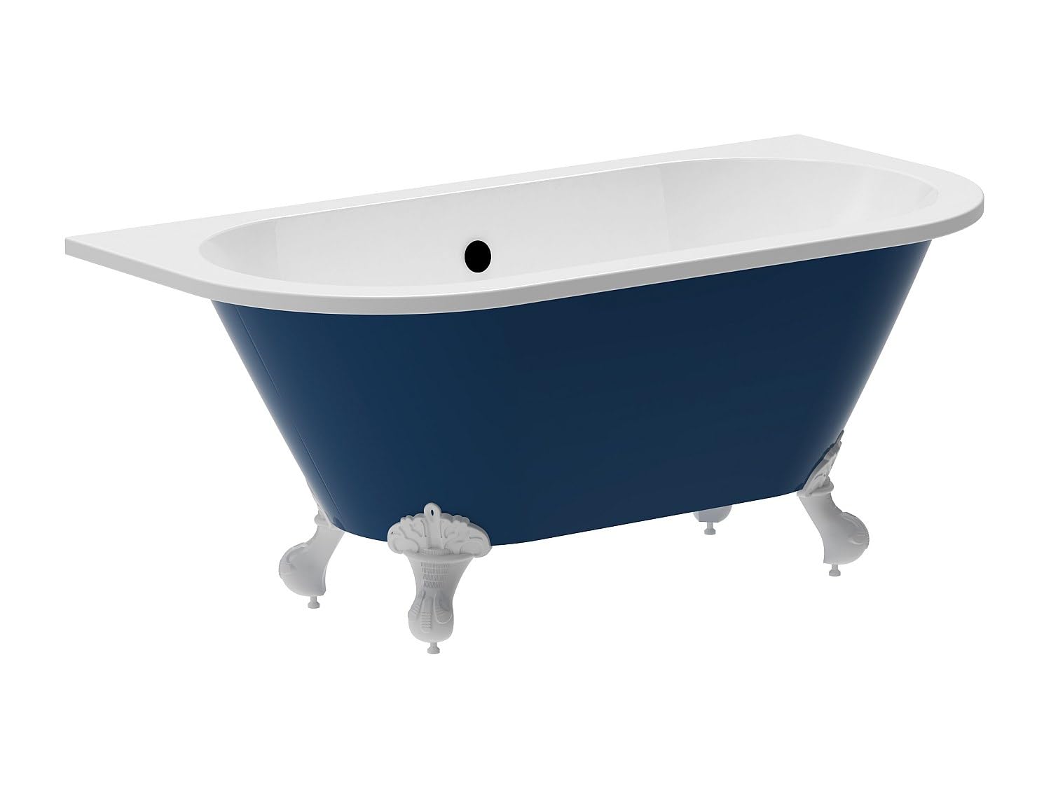Vente-unique - BaÒo semi-exenta retro con patas de ·guila - Azul brillante - 154L - 150 x 74 x 61 cm - BOLISA