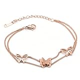 Schmetterling Armband Damen Rosegold Armkette Armkettchen Armreif Schmetterling Armband zum Frauen Mädchen Schmetterling Anhänger Armband Schmuck für Frauen Mädchen Geschenke
