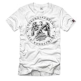 Führungsakademie der Bundeswehr Bund Bw Militär Abzeichen - T Shirt #12002, Größe:5XL, Farbe:Weiß