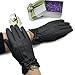 Fashion Women Soft PU Leather Gloves Elegant Bow Gloves Windproof Winter Driving Gloves (Black, One Size)