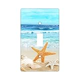 Ocean Beach Starfish Single Toggle Light Switch Cover 1 Gang Wall Switch Plate Cover for Home...