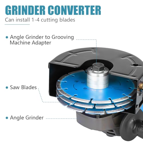 Image of Serplex Angle Grinder Slotting Conversion Kit for 100mm Grinder, Carbon Steel Multi-Blade Groove Cutting Adapter, Wall Chasing Attachment for Wiring & Pipe Installation