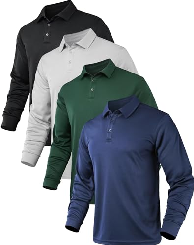 トップス G&F Co. LONG SLEEVE POLO SHIRTS RIBBED TECH NYLON LONG SLEEVE POLO | WOMEN'S POLO SHIRTS | G