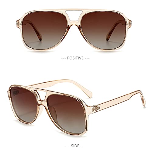 Image of LASPOR Polarized Aviator Sunglasses for Women Men 70s Vintage Retro Glasses Large Frame Plastic Shades UV400
