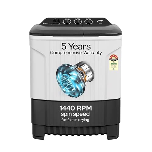 Godrej 7 Kg 5 Star, Active Soak Technology, 370 W PowerMax Wash For Heavy Laundry Wash, Toughened Glass Lid, Semi Automatic Top Load Washing Machine (WS EDGE CLS 70 5.0 PN2 GPGR, Graphite Grey)