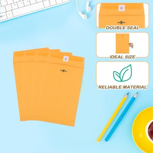 Envelope Manilla com fecho de 50 unidades, envelope de catálogo Kraft com fecho de fecho, envelope d