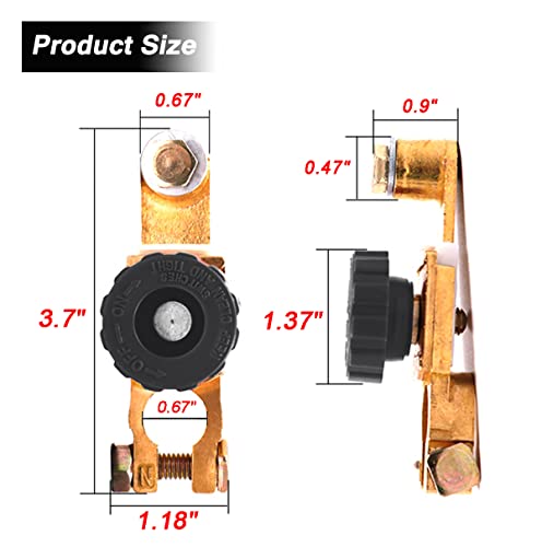 2Pcs Top Post Battery Disconnect Switch - Quick Disconnect Battery Cut Off Switch For Car Truck Marine Rv And Electrical Equipment - 12V/125A - Red & Black #TOP1
