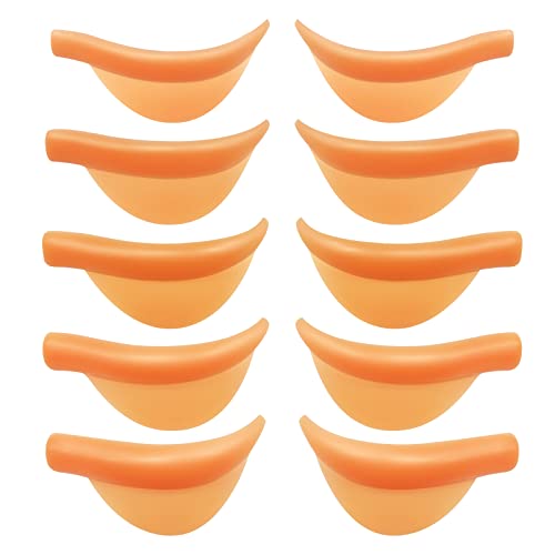 Permania Silicone Curler Pad，10Pcs/5Sizes For Lash Perm Kit Reusable Soft C & D Curls Eyelash Lifting Rod Makeup Beauty Tool Lash Lift Pads (Orange) #TOP8