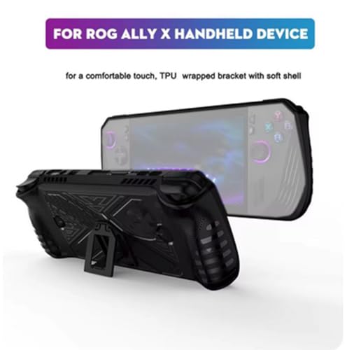JOYSOG Rog Ally X TPU Protective Cover for ASUS Rog Ally X 2024 Gaming Console Skin Cover Handheld Protector Case Accessories (Black)