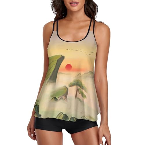 Maillot de bain tankini anti-frottement avec short de garçon protecteur de silhouette