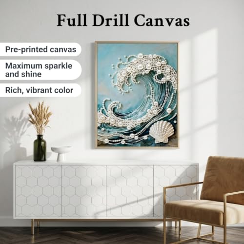 Image of HASTHIP Diamond Painting Kit DIY Diamond Art with Sparkling Rhinestones for Adults and Kids Home Wall Decor Relaxing Craft Gift