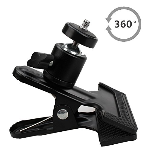 Supon Multi-Function Tripod Camera Clip Clamp Flash Holder Mount With 360 Swivel Photography Ball-Head 1/4" Threaded Screw For Camera Tripod, Slr, Dslr, Video Cameras,Studio Backdrop Camera #TOP5