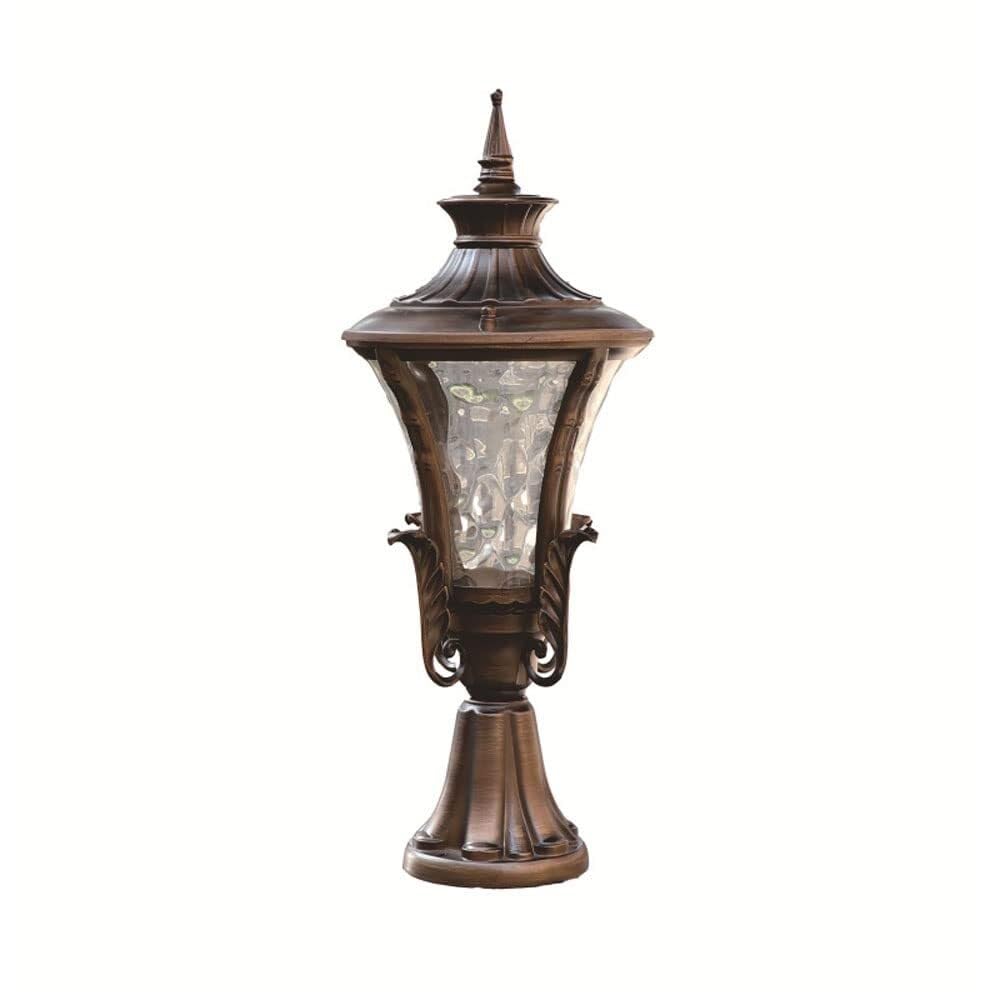 QUSYZD Vintage Exterior Pedestal Post Light Rustic Country Pillar Pole Lamp, Ip54 Waterproof Outdoor Table Column Lantern Deck Yard Pedestal Lamps, Street Doorpost Lighting,