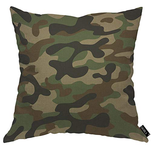Ekobla FBAPILLOW-XP-A269 Camouflage Throw Pillow Cover Military Army Green Hunting Solider Combat Forest Woodland Cozy Square Cushion Case cover
