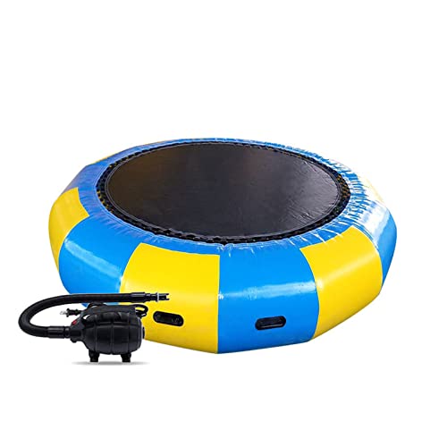Trampoline aquatique gonflable avec gonfleur électrique, échelle de corde, ancre et cordes d'amarrage – Amusant pour adultes et enfants