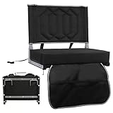 SAILARY Camping Chair, Padded Stadium Seats Bleacher Chairs with Back and Cushion, 380lbs Weight Capacity Folding Outdoor Chair with Storage Pocket for Sports, Concerts & Outdoor Events, Black, 1 Pack