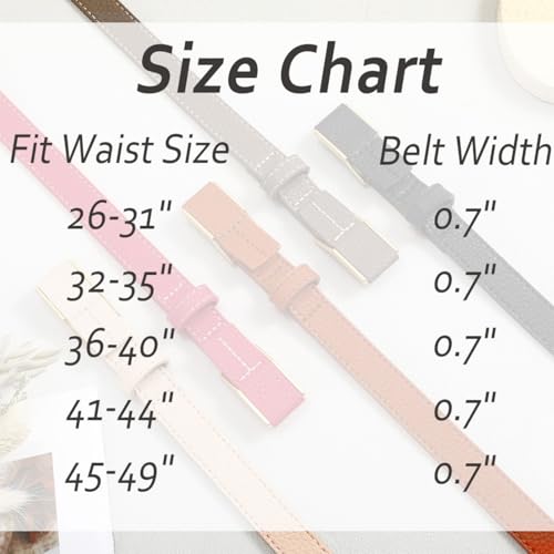 VONMELLI Skinny Leather Belt for Women Ladies Thin Waist Belts for Fashion Dress Jeans Pants3