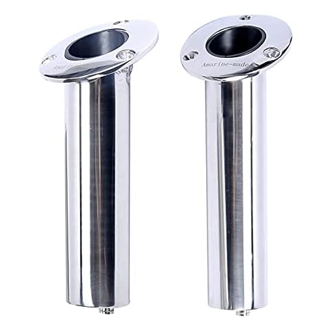 Amarine-Made Rutenhalter aus robustem Edelstahl 316 mit Abfluss, bündige Montage Cover