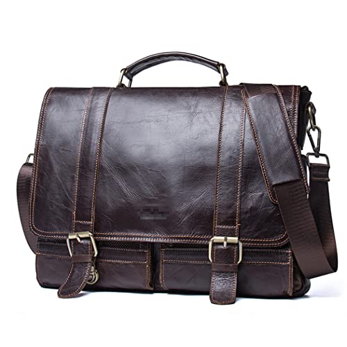 Men's Genuine Leather Business Briefcase Handbag Laptop Casual Large Shoulder Bag Vintage Messenger Bags2