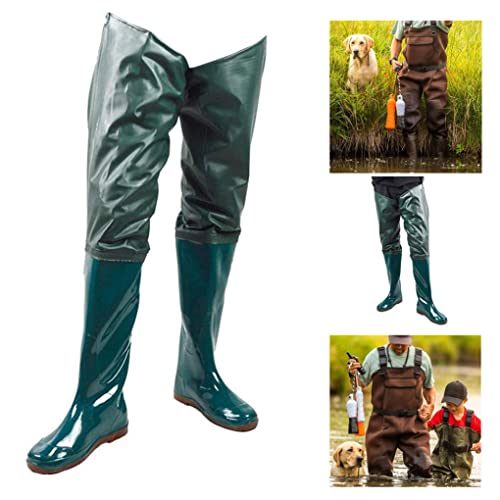 Vissen Hip Waders Antislip Waterdichte PVC Wading Broek met gesplaarzen Ademend heuplaarzen Groen Maat 43 1 Paar, Waterdichte Heuplaarzen - Image 5