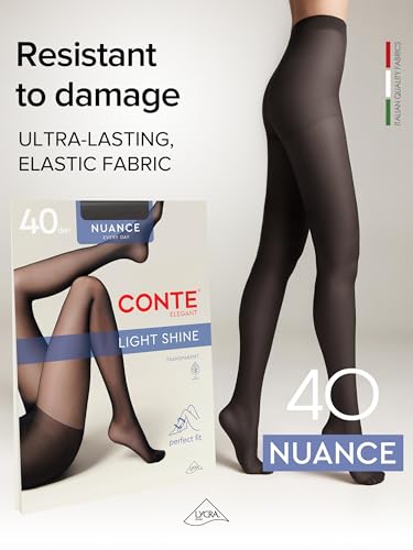 Image of Conte Tights Control Top Semi Opaque Pantyhose Silky Matte Effect Nuance 40 Den