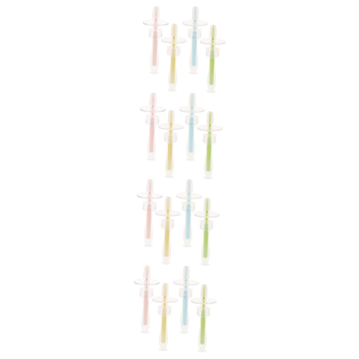 Cepillo De Dientes Para Bebé Tren De Silicona Cepillo De Dientes Para Cepillo De Dientes Para Recién Nacidos Paquete Múltiple Cepillo De Dientes De 4 piezas x 4