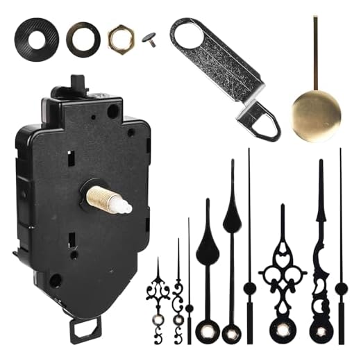 Pendeluhrwerk, Lautlos Quarz Pendeluhr Werk mit 3 Uhrzeiger Sets Und Pendel, Uhrwerk für Wanduhr Ersatz Werk für Pendeluhr, DIY Reparaturteile Pendel Uhrwerk (23mm Welle)