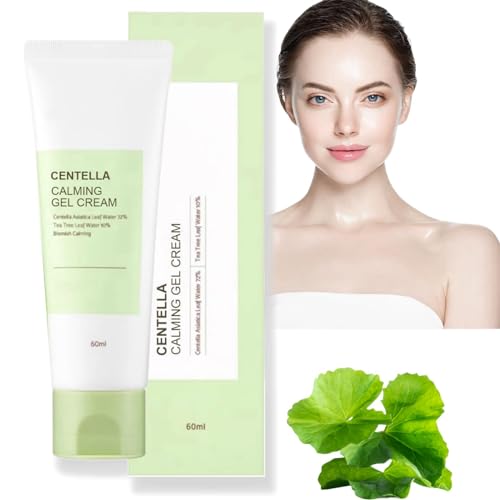 Centella-Calming Gel Cream,Centella-Moisturiser for Women,Face Moisturizer for Women with Tea Tree Oil,Korean Skincare Moisturiser,Face Moisturiser to Acne Prone Skin Sensitive Oily Dry Skin,Acne Gel