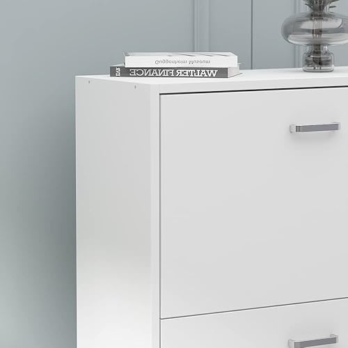 Miniatura 6 de Hitow Armario de almacenamiento de zapatos, gabinete estrecho para zapatos con 3 cajones abatibles y estante ajustable, estante independiente para