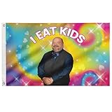 Funny Flag I EAT KIDS 3x5 Foot Meme Bedroom Men's Cave Brotherhood College Dormitory Fun Decoration