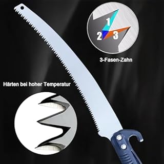 Svettatoio Telescopico Professionale per Potatura Rami Alti Fino a 5 Metri - Tagliarami con Sega per Legno Secco e Duro, Asta in Alluminio Allungabile a 4m per Giardinaggio Professionale (Bai You Mei)