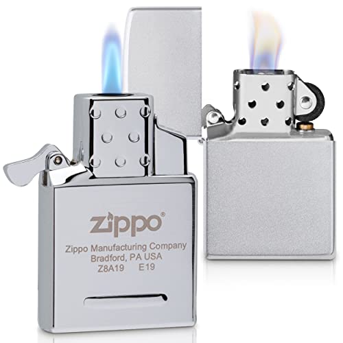 Zippo Briquet Tempête - Finition Chrome Brossé - Ensemble avec Insert au Butane - Rechargeable - Réutilisable - Design Coupe-Vent - Coffret Cadeau - Fabriqué aux États-Unis