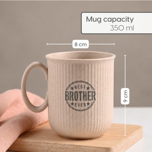Image of Eha Earth Friendly Rakhi Gift for Brother Made with Rice Husk | Set of 1 | Rakhi Set for Brother | Printed Mug & Rakhi Hamper | Gift for Rakshabandhan