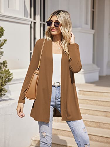 Hount Women's Lightweight Open Front Cardigans Casual Long Sleeve Cardigan Dusters with Pockets4