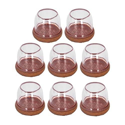 YUKERMARB Fundas para Pies de Silla Protector de Patas de Silla TPE Transparente 8 Piezas Fondo de Fieltro Redondo Reducción de Ruido Protector contra Rayones para Sillas Taburetes Mesas en Pisos de