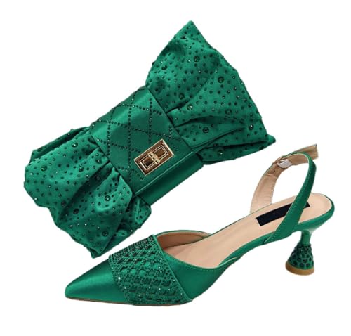 Ensemble haut de gamme de sacs à talons et strass style italien modèle EN8