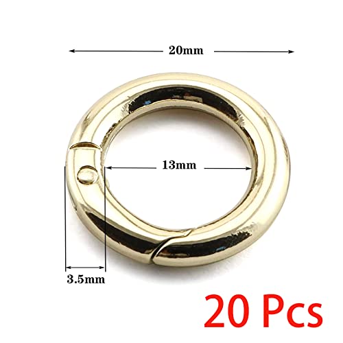 It Works Great 20Mm Od Gold Spring O Rings, Zinc Alloy Round Carabiner Keychain Rings Snap Clip Hook Binder Buckle Fastener For Key Chains Handbag Purse Shoulder Strap Curtain Diy (1/2Inch;5 Pcs) #TOP1