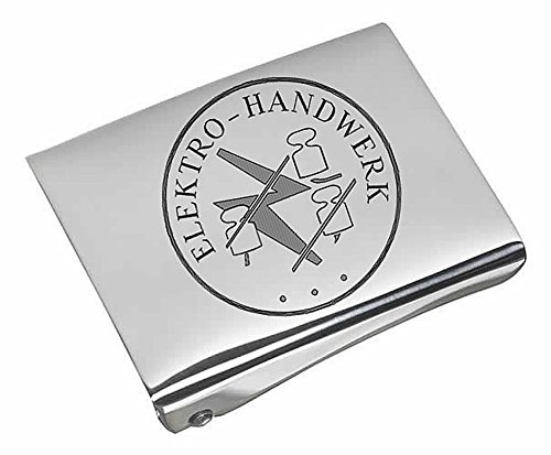 Gravurmanufaktur Elektro-Handwerk Handwerk und Zunft Koppelschloss, Fuer-45mm-breite-Koppelguertel, Silbern-verchromt