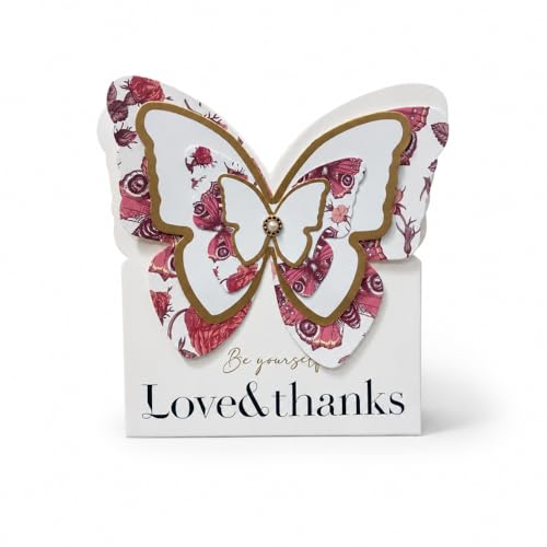 Image of Oasis Pack of 10 Luxury Butterfly Style Flower Paper Baskets - Pink Cardboard Bouquet Gift Boxes - Decorative Floral Arrangement Containers - Elegant Packaging for Fresh Flowers, Hampers, Weddings & Gifting - 5764 (P-10)