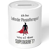 JUNIWORDS Spardose Sparbüchse, Ich Bin Leitender Physiotherapeut. was ist Deine Superkraft? (5938460)