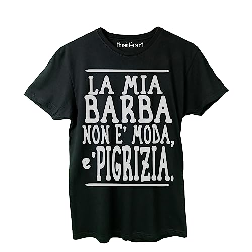 T-shirt homme La Mia Barba vêtement détente barbier noir médium