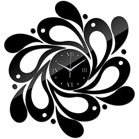 FANDE DIY Wall Clock, Splashes Wall Clock, 3D Clock Sticker, Creative wall Clock, Art Large Wall Clock, Square Mirror Wall Stickers Decals, Sticker with 3D Acrylic Mirror Wall Stickers Cover