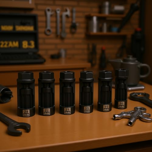 Kit de llaves de vaso para extracción de tuercas de puntal con diseño de ventana abierta 5
