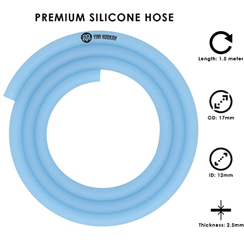 Yimi Hookah® 1pcs Washable Glow in The Dark Silicone Hookah Hose | 10 pcs Disposable Glow in The Dark Hookah Tips | 1 pcs Stainless Steel Hookah Hose Spring | Shisha Accessory Kit - Image 5